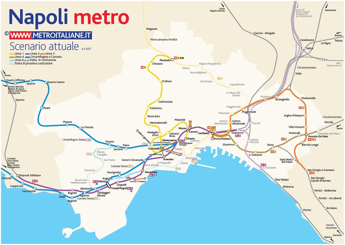 نقشه naples metro